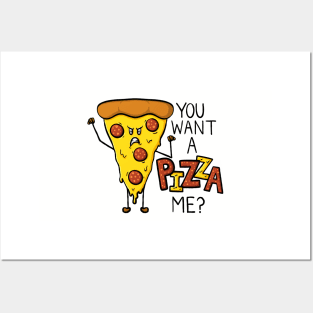 You want a PIZZA me?! Fun Pizza Pun Digital Illustration Posters and Art